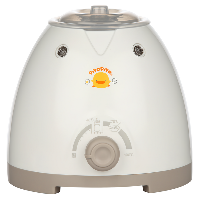 PiYOPiYO 黃色小鴨 多功能三合一溫奶器 470g, 灰色 + 白色, 1個