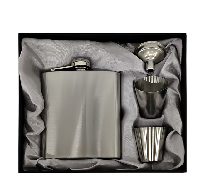 隨身便酒壺 四件組, 隨身酒壺 + 小酒杯 + 漏斗, 1組