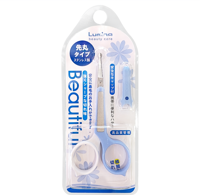 Lumina 露蜜 雙色柄安全剪, 白色/藍色, 1支