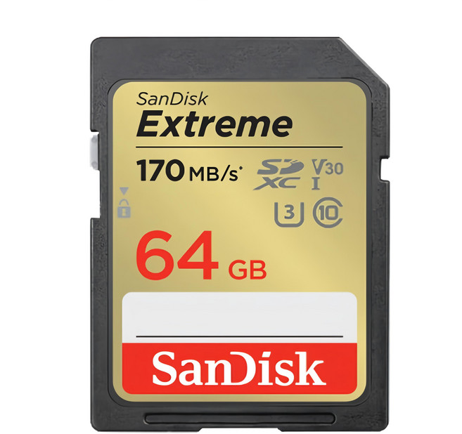 SanDisk 晟碟 公司貨 Extreme SDXC V30 UHS-I 170MB/s 記憶卡, 64GB, 1個