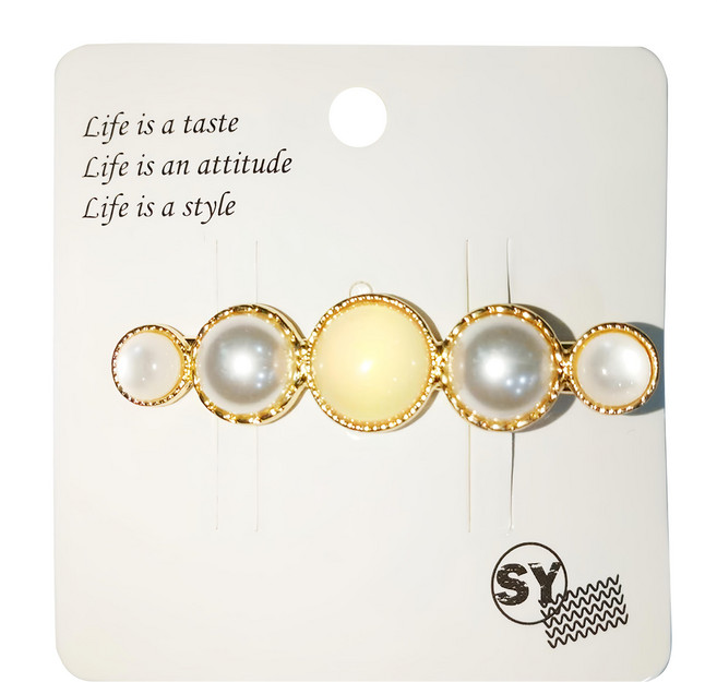 SY日系造型壓夾-珍珠粉SY12544