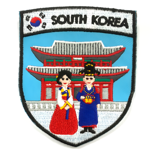 A-ONE 匯旺 地標造型刺繡 古裝男女 尺寸7.5 X 6 CM 台灣製造, 南韓 古裝男女, 1個