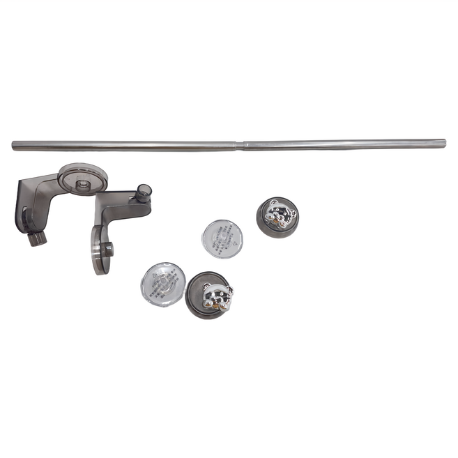 apex Innovation 吸盤伸縮毛巾架 浴室毛巾桿 180度旋轉, 透黑色, 1個