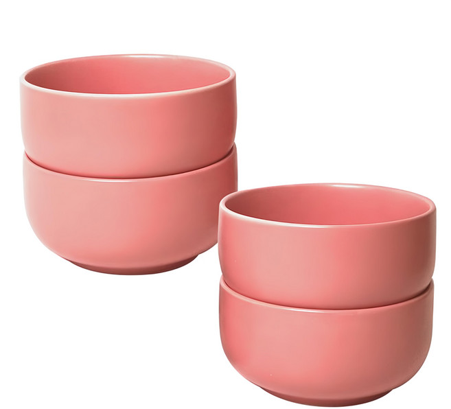 NEOFLAM FIKA PINK 陶瓷餐碗四件組, 餐碗, 蜜桃, 1組