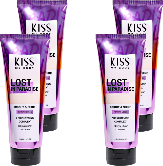 KISS MY BODY 香水身體乳 失落天堂, 226g, 4條