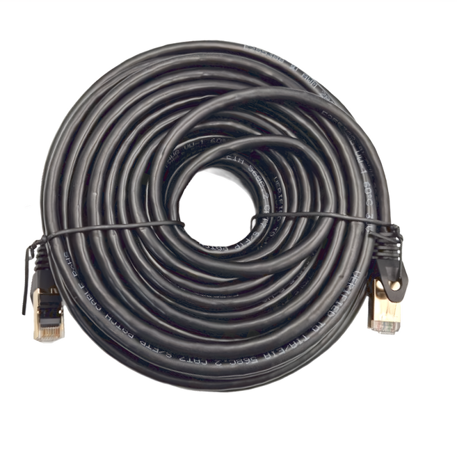 Cable CAT.7 SSTP超高速網路線 強力抗干擾, 20m, 黑色, 1條