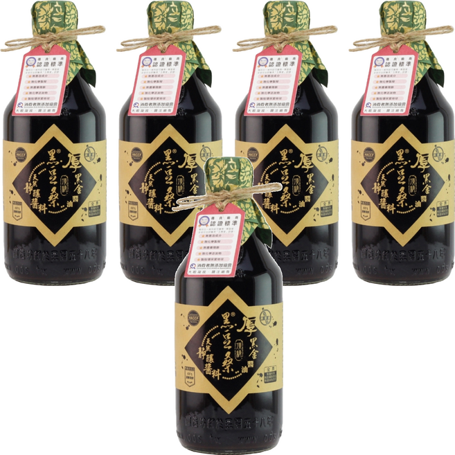 黑豆桑 天然極品頂級厚黑金醬油, 550ml, 5瓶