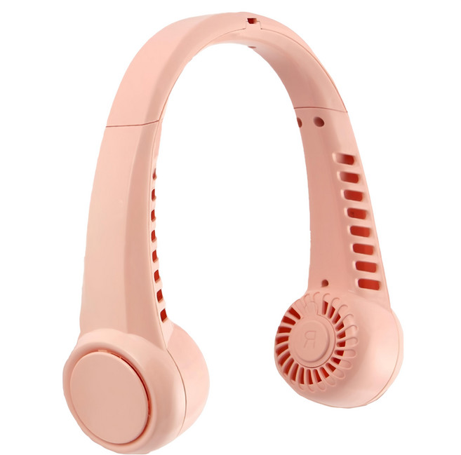 Bebehome居家生活 USB充電掛脖風扇 ZB086 櫻花粉 輕巧便攜