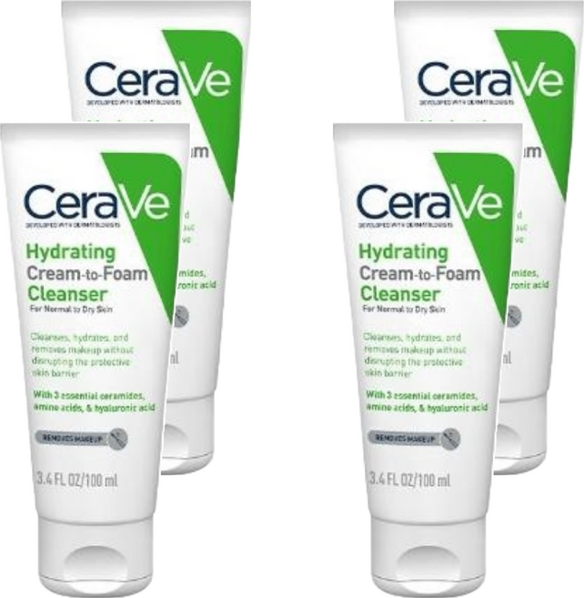 CeraVe 適樂膚 溫和洗卸泡沫潔膚乳, 100ml, 4件