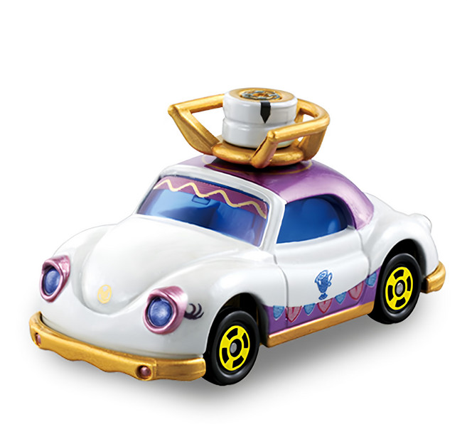 TOMICA TAKARA TOMY 迪士尼 美女與野獸 茶壺車 4904810889212, 1個, 白色