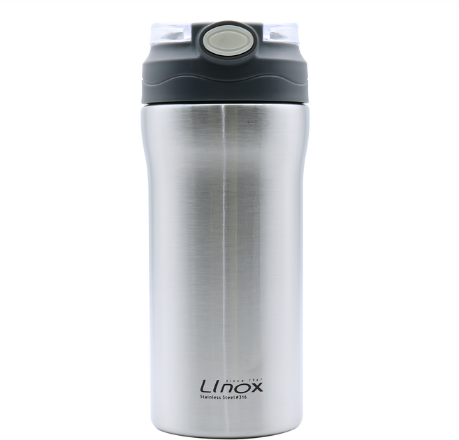 Linox 廚之坊 316彈跳杯 KH2330 星空銀 600ml 單手彈跳保溫杯, 1個