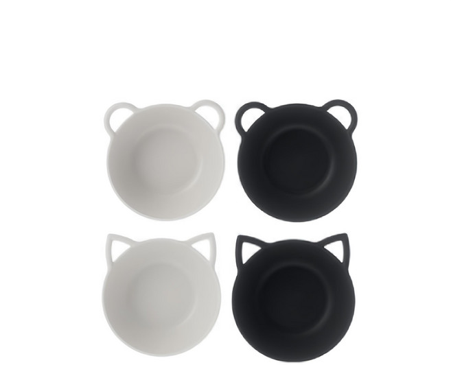 Nineware 動物造型餐碗組, 餐碗, 象牙白 + 灰色, 1組
