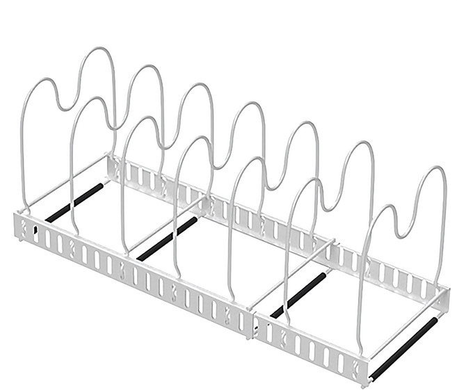 comet 分隔可調節鍋具收納架, 6層, 白色, 1個
