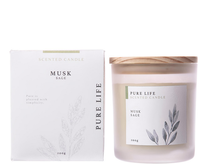 HOLA 和樂家居 Pure Life 覓靜系列 香氛燭杯, 麝香鼠尾草, 200g, 1個