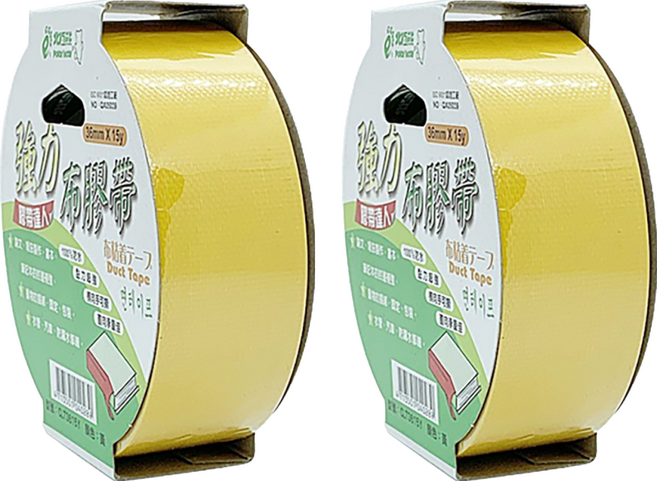 polar bear 北極熊 強力布膠帶 CLT3615Y 36mm x 15y, 黃色, 2捲