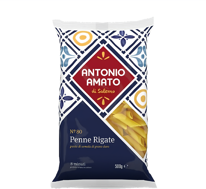 ANTONIO AMATO 阿瑪特 尖筆麵 NO.80 來自海岸迷人氣候 高科技低溫製麵, 500g, 1包