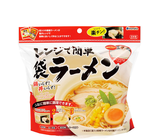 inomata 微波爐煮麵碗 860ml, 白色 + 紅色, 1個