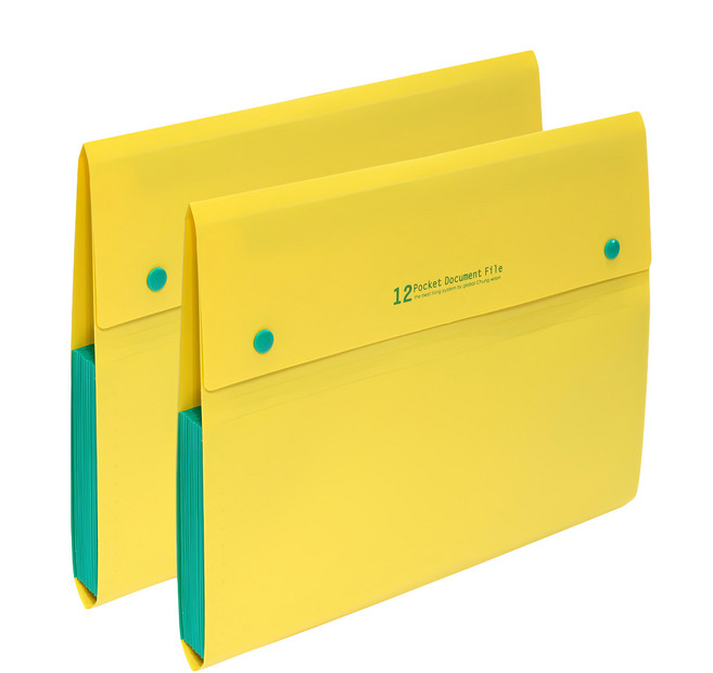 ECO Chungwoon 12層風琴夾 A4 黃色 2入, 2個