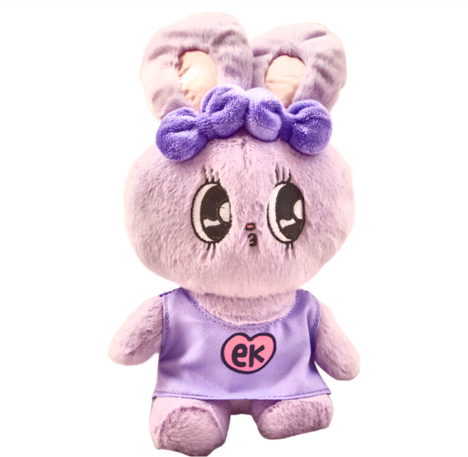 Esther Bunny 艾絲樂小兔 小兔絨毛坐姿玩偶, 15cm, 紫色, 1個