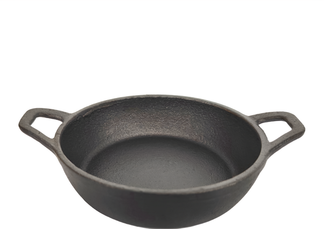 MAGIC 美極客 迷你鑄鐵雙耳圓型烤盤 高2.6cm 重550g 無塗層 健康 耐用 導熱均勻, 12cm, 1個