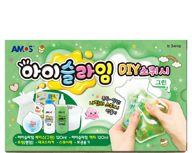 AMOS 阿摩司 史萊姆造型捏捏球, 綠色, 1盒