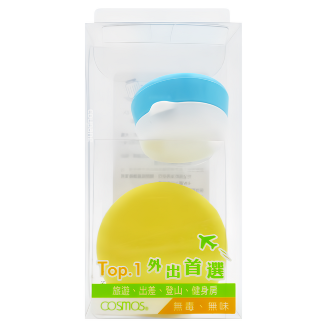 台灣 COSMOS 軟糖QQ矽膠面霜罐 10ml+20ml 2入組, 顏色隨機, 1組