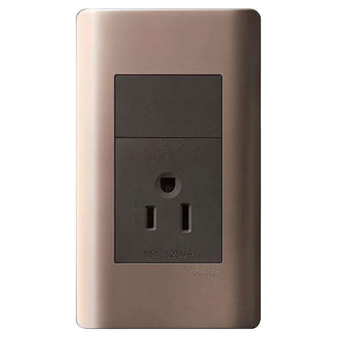 Schneider Electric 施耐德電機 ZENcelo系列 單插座 附接地極 古銅棕, 1個