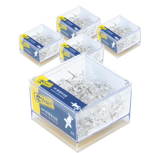 Peace Korea B3 透明圖釘, 5個, 1組
