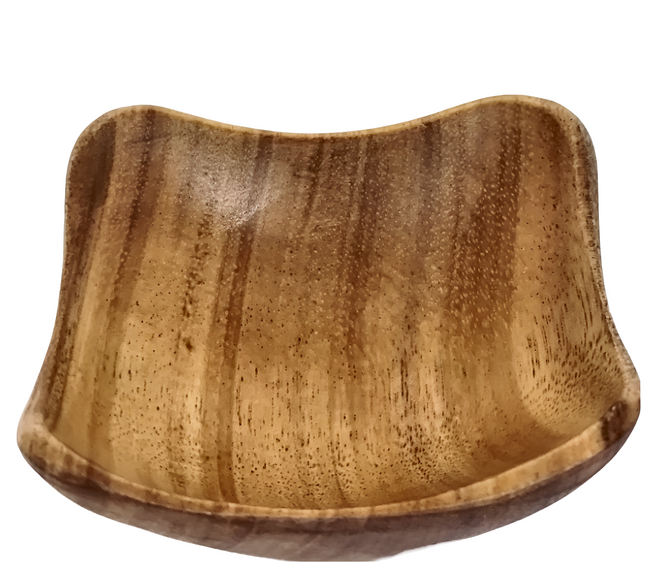 菊川本味 機洗櫻桃木碟 8.2 x 8.2 x 3.7cm, 淺凹邊正方 原木色, 1個