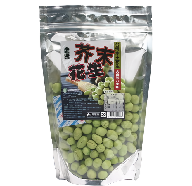 埔里鎮農會 芥末花生 100%台灣本土花生 大顆飽滿 芥末味十足, 220g, 1包