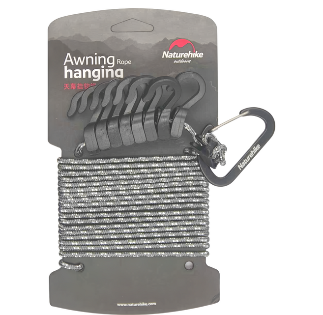 Naturehike 挪客 天幕掛物繩 深灰色 420cm 尼龍材質