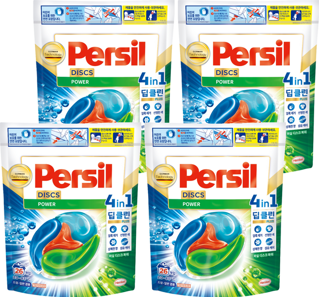 Persil 寶瀅 韓國原裝進口 全效能四合一強力洗衣膠囊, 26顆, 4袋