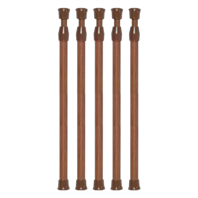 門簾伸縮桿5入組 60~110cm 木紋