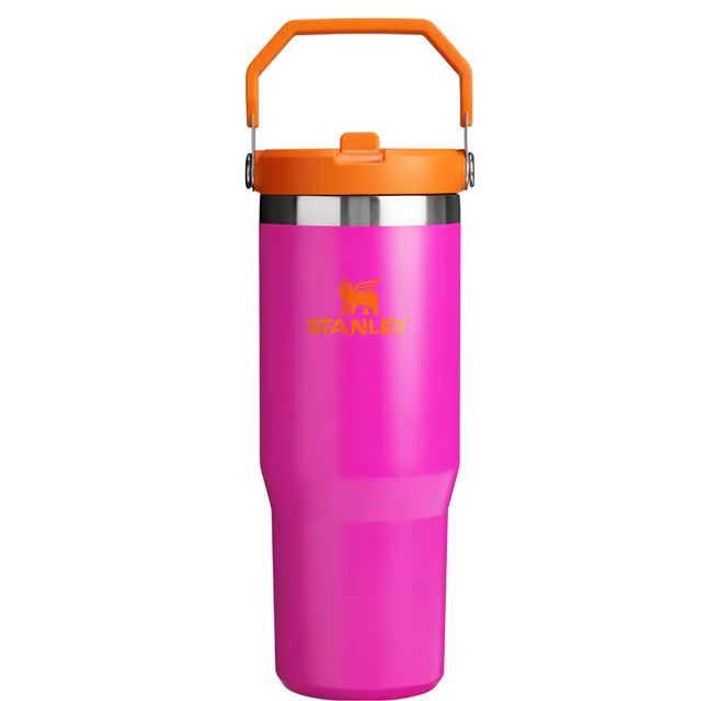STANLEY 經典系列 IceFlow 手提吸管杯 台灣公司貨, 熱帶粉, 880ml, 1個
