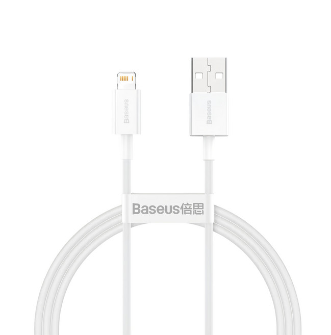 Baseus 倍思 優勝系列 IOS快充數據線 USB to iPhone 2.4A, 1.5m, 白色, 1個