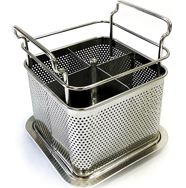 DONGWHA HITECH 方形不鏽鋼餐具筒 大型, 1個, 銀