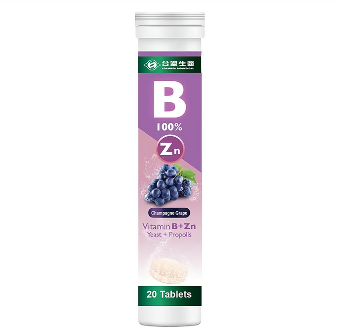 台塑生醫 MD Formula 醫之方 維生素B群 + 鋅發泡錠, 20顆, 1瓶