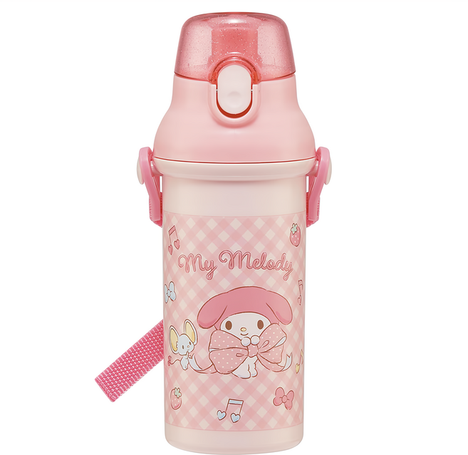 Skater AG彈蓋直飲水壺, 美樂蒂 粉色, 480ml, 1個