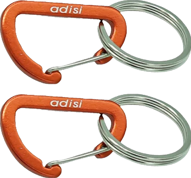 ADISI D型鋁鉤環 AS20030 4mm 陽極橘 鋁合金 登山扣 鑰匙圈, 2個