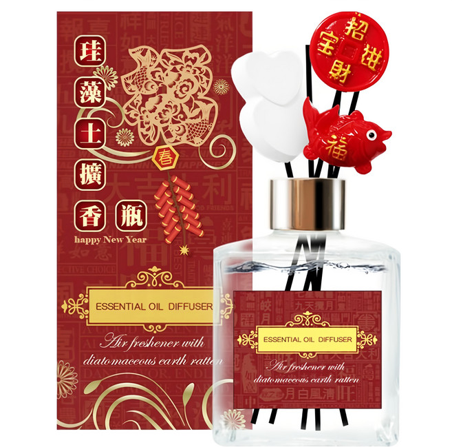 QiMart 迎春納福 香氛珪藻擴香瓶, 黑莓魅惑, 200ml, 1件