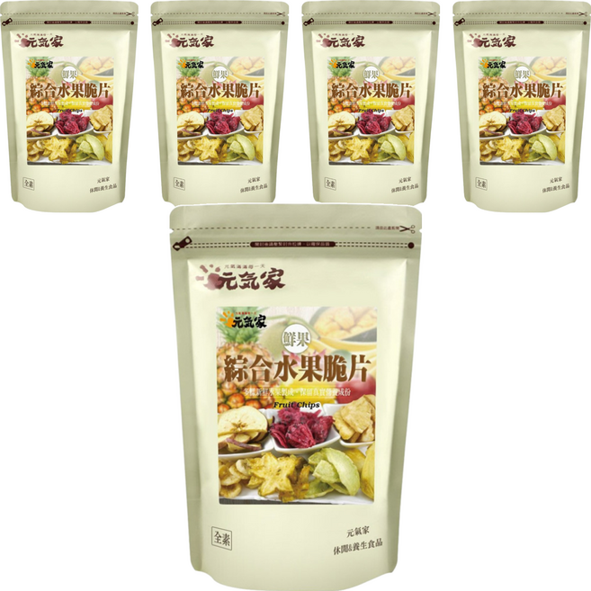 元氣家 綜合水果脆片, 100g, 5包