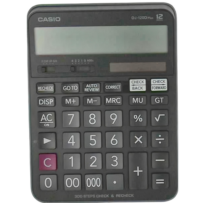 CASIO 卡西歐 計算機 DJ-120DPLUS, 黑色, 1個