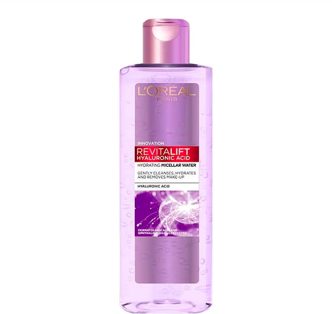 L'OREAL PARiS 巴黎萊雅 台灣公司貨 3合1卸妝潔顏水 玻尿酸高效溫和型, 400ml, 1瓶