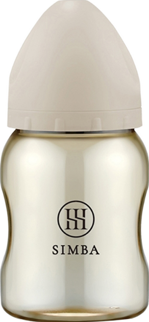Simba 小獅王辛巴 新生適用 蘊蜜鉑金PPSU寬口防脹氣奶瓶, 杏茶, 200ml, 1瓶