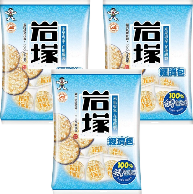 旺旺 岩塚仙貝經濟包, 350g, 3袋