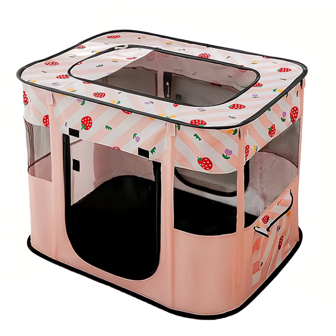 方形摺疊寵物圍欄帳篷 L 牛津布面料結實耐抓, 款式隨機, 1個