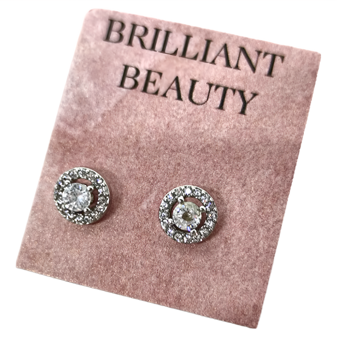 Brilliant Beauty 耀眼美人 微鑽光環 鈦鋼耳環 2入