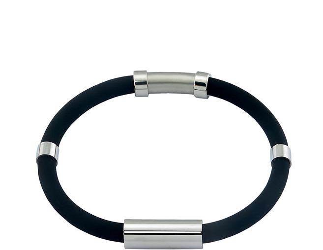 上手家居 鈦鋼磁石防靜電手環/運動手環 男款, 黑色, 1個