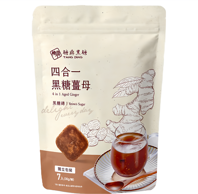 糖鼎 四合一黑糖薑母茶, 30g, 7包, 1袋