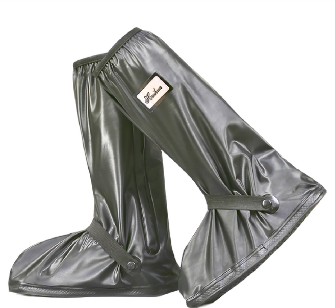 FANCY LIFE 高筒防水雨鞋套 塑料, 黑色, 1雙